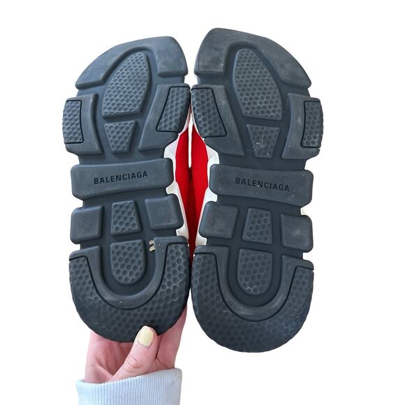 Balenciaga - BB Speed Trainer Sock Sneakers in Red - Picture 6 of 7